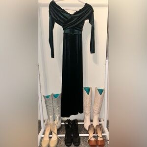 Elegant Green Velvet Gown